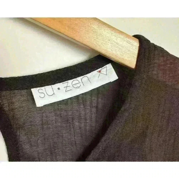 Su Zen Women’s Tunic Top 100% Rayon Dark Plum One size Beautiful Drape Fit - Picture 3 of 11